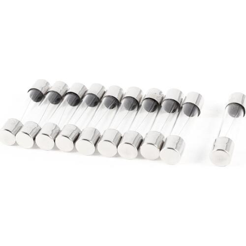 10 Pcs Fast Blow Type Glass Tube Fuses 6x30mm 250V 5Amp