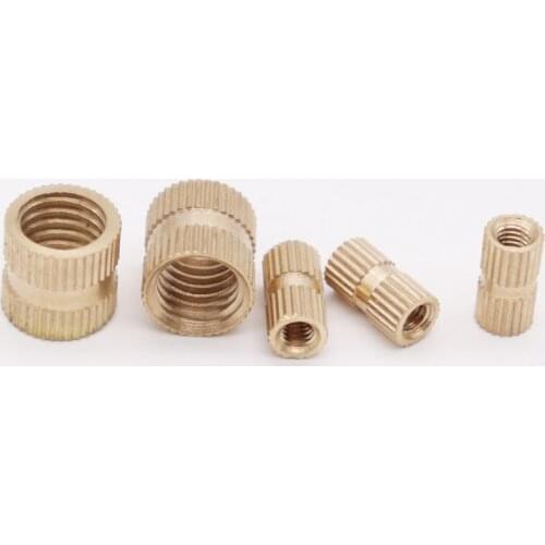 100pcs/50pcs/20pcs m1.4 M2 M2.5 M3 M4 M5 M6 M8 Brass insert nut Injection Molding Brass Knurled Thread Inserts Nuts