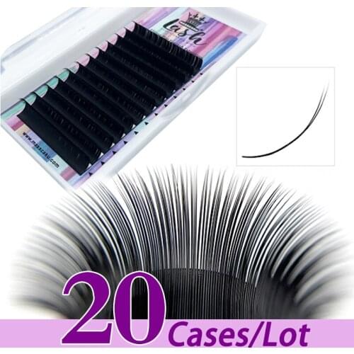 20case/lot Durable cashmere c d curl 100% handmade matte flat eyelash wholesale ellipse flat eyelash extensions for worldwide