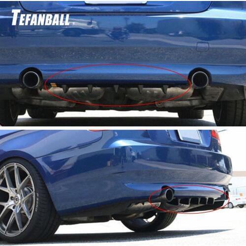 3/5 Fin Shark Style Rear Bumper 3D Shark Stickers ABS Plastic Universal Black Rear Bumper Lip Chassis Diffuser Spoiler