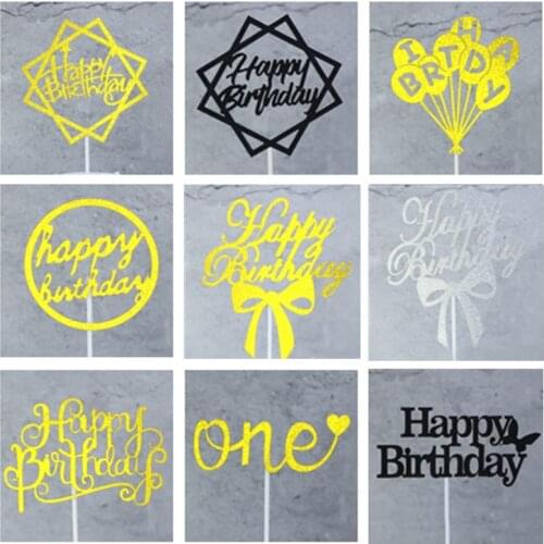 5pcs Pack Happy Birthday Cake Decoration Bling Decoration Sign Happy Birthday Cake Decoration Girl Birthday Dessert Decoration