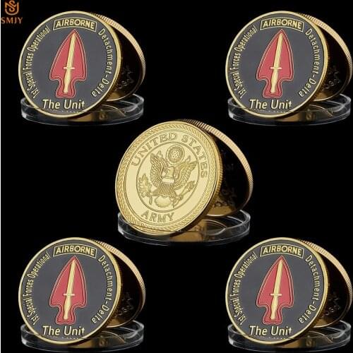 Military Commemorative Coin US Army Force First Special Force Airborne Soldier Gold Plated Eagle Coin Height Collection and Gift