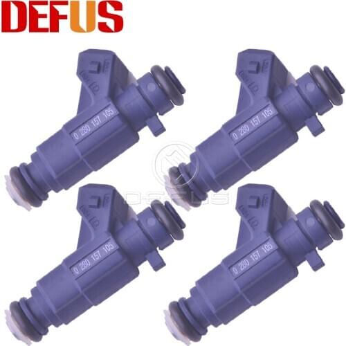 DEFUS 4x Fuel Injector Nozzle OE 0280157105 For GM AGILE MONTANA FLEX 1.4 2.0L Bico Gasoline Petrol Car NEW 0 280 157 105