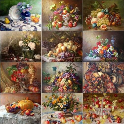 Fruits & Flowers Diamond Painting Harvest Pictures 5D Diy Mosaic Cross Stitch Kit Embroidery Rhinestone Gift Kitchen Decoration