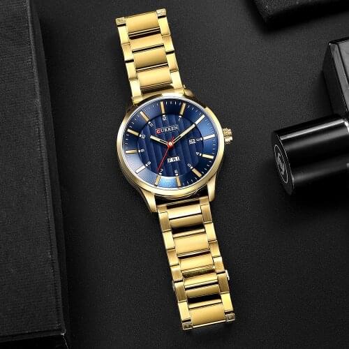 CURREN Quartz Men Watch Stainless Steel Strap Wristwatches Casual Calendar Man Watch Male Relogio Masculino 2021