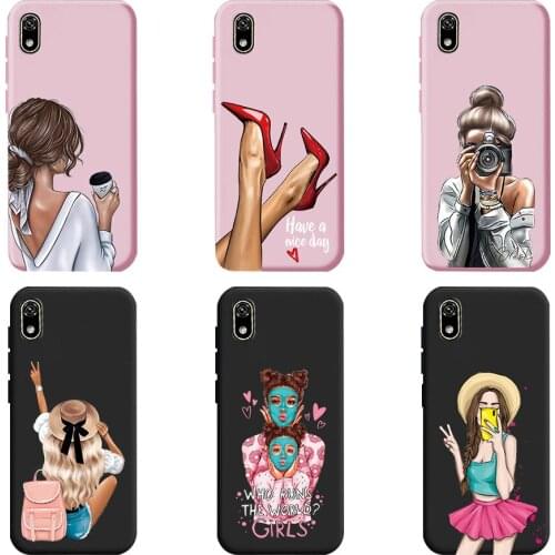 Case For Huawei Y5 2019 Back Phone Case Soft Pretty Girls Matte Silicon Thin Black TPU Cover For Huawei Y5 5y 2019 AMN-LX9 Cases