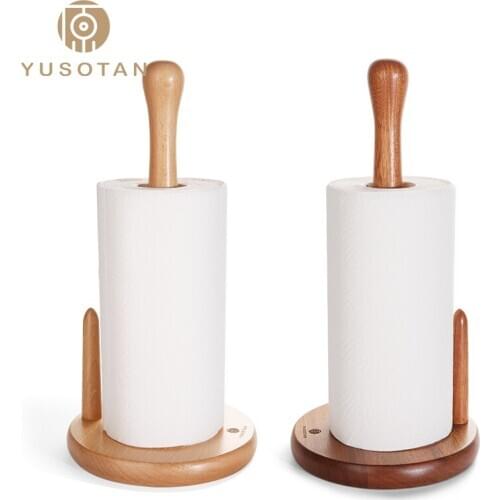 Kitchen tissue towel holder roll paper holder creative kitchen solid wood European household roll stand kitchen tissue hol
