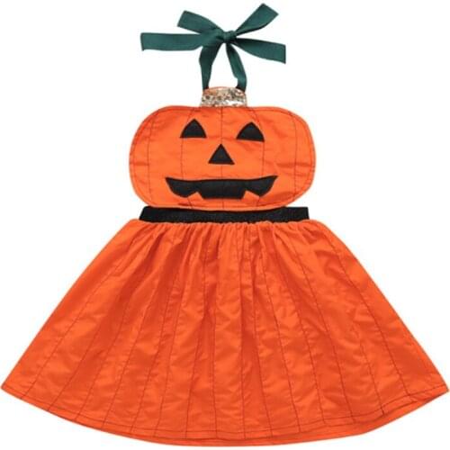 Imcute 1-5T Halloween Costume Infant Kids Baby Girl Clothes Pumpkin Sleevelss Dresses Overall Fancy Party Party Dress Costume