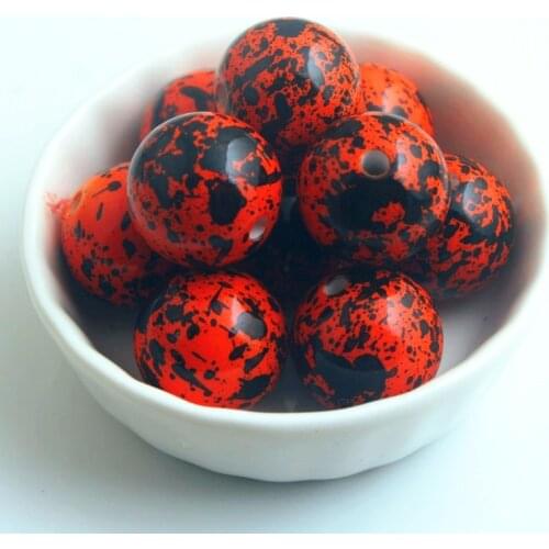 Kwoi vita 20mm 100pcs Orange color bright black bird splash ab beads for Chunky beads Necklace Jewelry