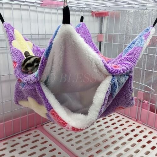Small Animals Cages Hammock Two Floors Hanging Soft Sleeping Bed House Mat Pad for Squirrel Hamster Ferret Rabbit Drop Shipping