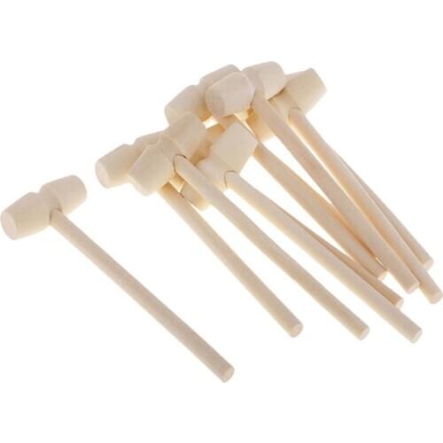 Mini 10 Pieces Wooden Hammer Mallet 140x43x19mm Crab Lobster Seafood Crackers