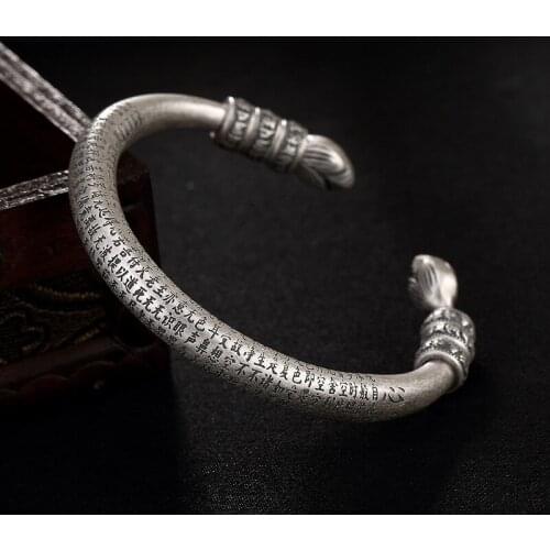 2018 Fashion, Silver, S999, Pure Silver, Antique, Matte, Lotus, Heart, Bracelet, Personality, And Silver