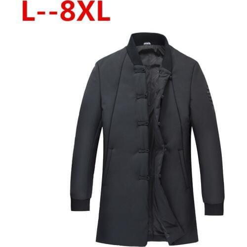 PLUS 10XL 8XL 6XL 5XL Clothing Winter Jacket Men Warm Causal Parkas Cotton Banded Collar Winter Jacket Male Padded Overcoat