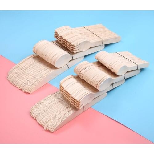 50pcs/set Wooden Kitchen Utensils Disposable Wood Spoons/Forks/Cutters Dessert Tableware Home Wedding Party Supplies