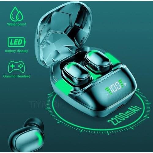Wireless Earphone Bluetooth-compatible 5.1 Dual Stereo Noise Reduction Bass Touch Control Long Standby 2200mAh With Microphones