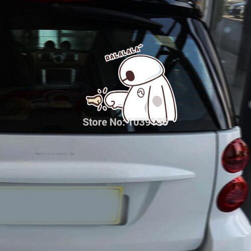 New Styling Cute Lovely Big Hero 6 Baymax with Balalala Creative Reflective Car Whole Body Trunk Stickers Decal Waterproof Vinyl