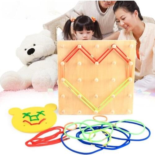 Square Shape Threading Puzzle Board Game Sensory Children Early Educational Toy