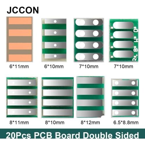 20Pcs PCB Board Double Sided Wiring Board Pitch Adapter Converter Plate Board Pinboard DIY 6x11 6x10 7x10 8x10 8x12 6.5x8.7 mm