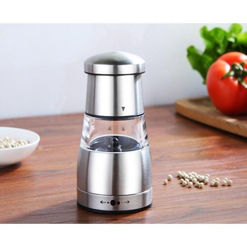100pcs/lot 6.5*11.5cm Protable Stainless Steel Manual Salt Pepper Mill Grinder Kitchen Mill Muller Tool