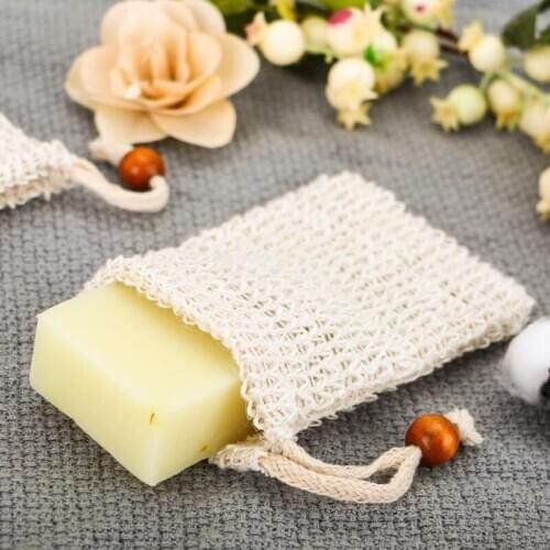 Mesh Soap With Wooden Beads Foaming Net Bubble Mesh Bag Skin Bathroom Bath Brushes Sponges Scrubbers Clean Tools LX8984
