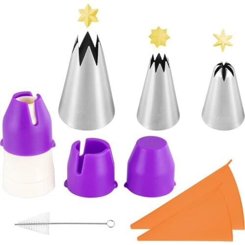 Silicone Pastry Bag Converter Tips Kitchen DIY Icing Piping Cream Nozzle Set Cake Flower Decorating Tools