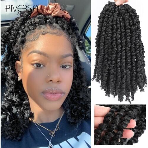 Synthetic Passion Twist Crochet Braiding Hair For Women pelo Hair Twists Dreadlocks meche Black Colored Hair Extensions Riversa