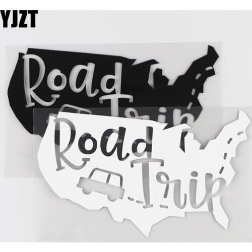 YJZT 16.7×9.8CM Warning Signs Road Trip Vinyl Decal Car Sticker Word Decor Creative Black/Silver 4C-0179