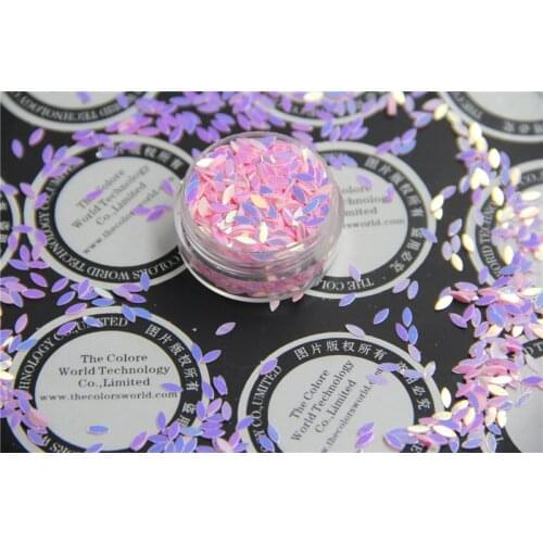 ZMLF-18 Amazing Glitter Sequins long rice shapes pink colors for nail Art or other DIY decoration 1pack=50g