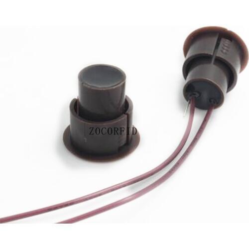 Brown Color Wired Magnetic Switch Door Open Alarm Concealed installation NC Relay Output Magnet Sensor