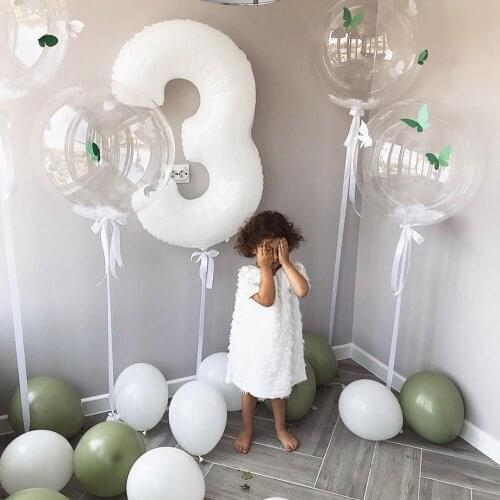 1pc 40inch Large White Number Aluminum Balloon 0 1 2 3 4 5 6 7 8 9 Balls Birthday Party Decoration Wedding Ballon Helium Globos