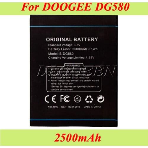 10PCS/LOT B-DG580 Battery for DOOGEE DG580 Bateria Accumulator for DOOGEE KISSME 2500mAh