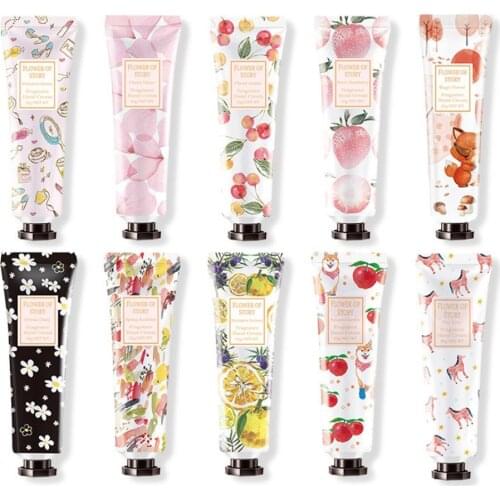 10PCS Hand Cream 30ml Fruit Flower Flavors Essence Fragrance Hands Care Set Anti Chapping Moisturizing Nourishing Hand Lotion