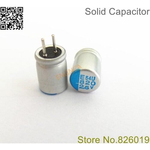 100pcs/lot 2.5V 820UF 6*8 Solid Electrolytic Capacitors For Motherboard Low ESR 820UF 2.5V
