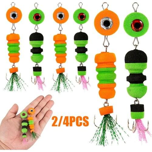 2/4pcs 8.5cm Mandula Floating Jig Bait Fishing Lure Hook Zanderkiller Zander Walleye Pike Fishhook Fish Tackle Pesca Iscas Tools