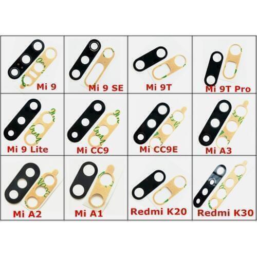 50x New Camera Lens Glass with Adhesives for Xiaomi 9 SE Lite 9T Pro CC9 CC9e A1 A2 A3 Redmi K30 K20 Pro