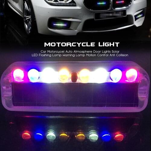 Car Motorcycel Auto Atmosphere Door Lights Solar LED Flashing Lamp Warning Lamp Motion Control Anti Collision