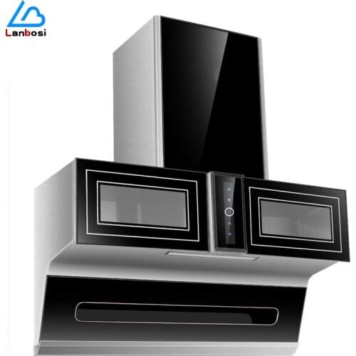 Large Suction Range Hood For Home Kitchen Side Suction Automatic Cleaning Range Hood T-Shaped Range Hood