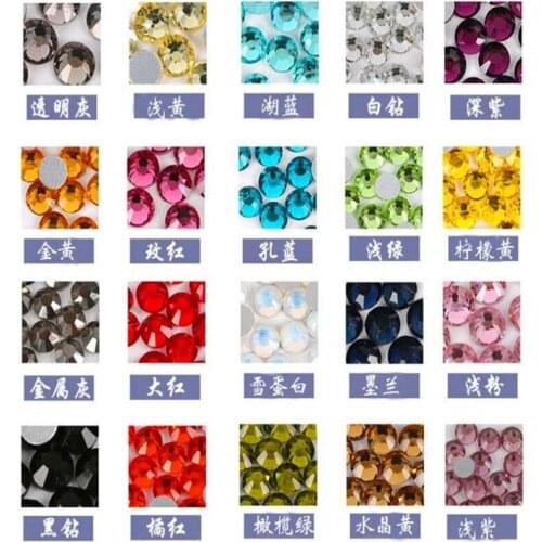 Part 1 colors ) 18 sizes flatback Glass Crystal Rhinestones RS01