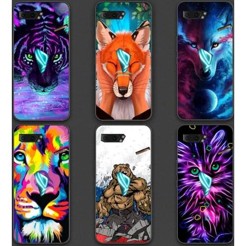 Case For Asus Rog Phone 2 Black Bumper Silicone TPU Soft Phone Cover For Asus Rog Phone II ZS660KL 6.59" Cases Cartoon funda