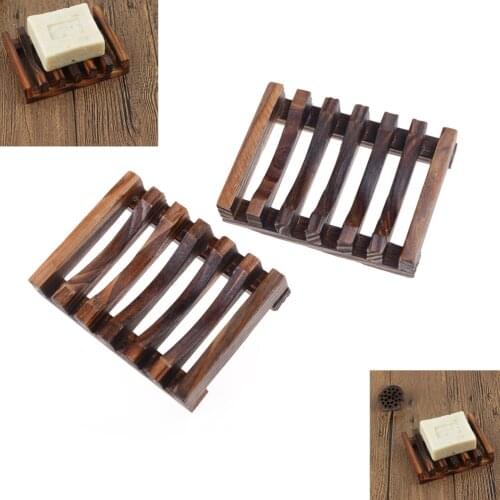 Soap Holder Dish Bathroom Shower Storage Support Plate Stand Natural Soap Dishes S08 Drop ship Wood Box