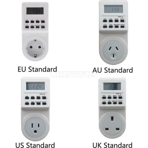 DHL 100PCS Plug-in Energy-saving Programmable Timer Switch Socket with Clock Summer Time Random Function