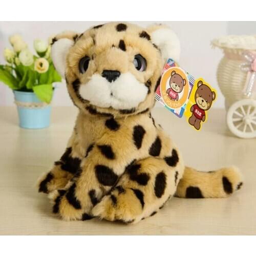 Cute Big Eyes Leopard Stuffed Toy Lifelike Leopard Plush Toys Simulation Wild Animals Plush Toys Christmas Birthday Gifts