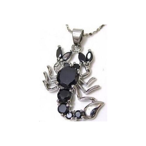 Black crystal scorpion Jewellery Pendant Necklace
