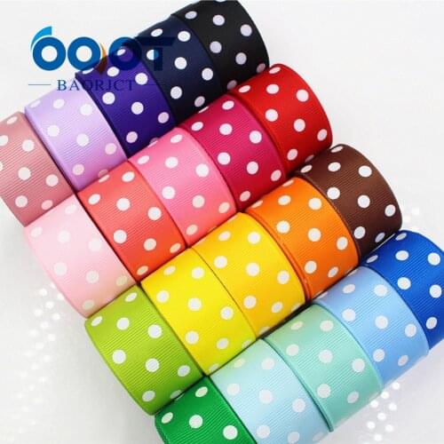OOOT BAORJCT 1762213 25mm 10 yard Dots Ribbons Thermal transfer Printed grosgrain Wedding Accessories DIY handmade material