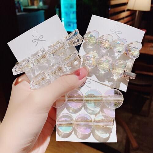 MISANANRYNE Women Girls Cute Heart Geometric Barrettes Transparent Barrettes Hair Clips Hairpins Fashion Hair Accessories