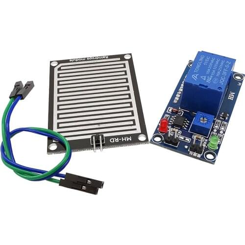 1Pcs DC Rain Water Sensor Raindrops Detection Module DC 5V 12V One Channel Sensor Relay Relais Module For Arduino Robot Kit