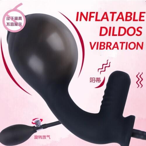 Inflatable Anal Dildo Vibrator Male Prostate Massager Huge Butt Plug Anal Realistic Dildos Toys Expansion Sex Toys For Couples