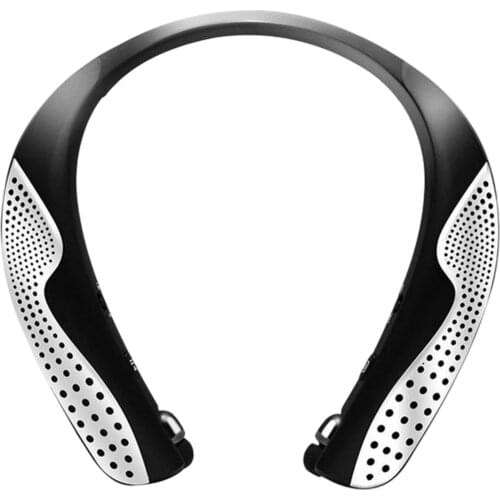 Wearable Wireless Speaker, Bluetooth 5.0 Neckband Speakers with Retractable Earbuds, 3D Surround Stereo for Cycling Gaming TV