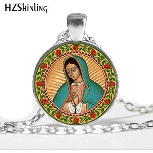 NS-00397 New Fashion Virgin Mary Necklace Our Lady of Guadalupe Jewelry Glass Art Picture Necklace HZ1