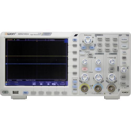 OWON XDS2102A 100MHz 12 bits High Resolution ADC Digital Oscilloscope SPI/I2C/RS232/CAN decode XDS2102A